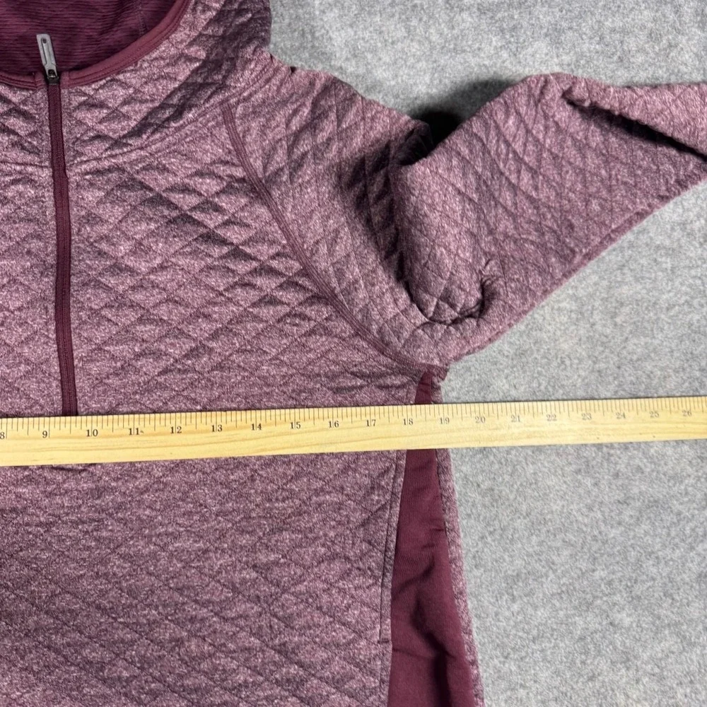 Smartwool Womens Merino Wool Quilted Half Zip Hoodie Burgundy Small - Picture 7 of 10